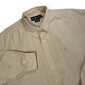VTG Ralph Lauren Men's Blaire Gingham Button Down Shirt XL Cotton‎ Long Sleeve